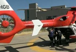 Diyarbakır'da kalp krizi geçiren hasta, ambulans helikopterle hastaneye yetiştirildi