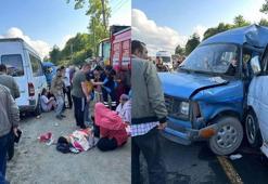 Fındık işçilerini taşıyan minibüsler çarpıştı: 15 yaralı