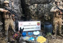 Adıyaman'da, PKK'lı teröristlere ait yaşam malzemesi ele geçirildi