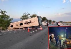 Karşı şeride geçen kum yüklü kamyon, yolcu otobüsüyle çarpıştı: 6 ölü