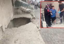 Güngören'de beton çöktü, oluşan çukura düşen 2 kişi yaralandı