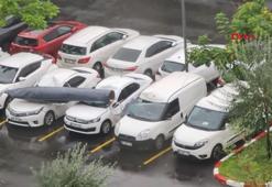 Ankara'da savaş uçağından parça düştü; 3 araç hasar gördü