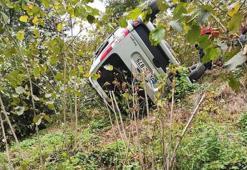 Kamyonet fındık bahçesine devrildi: 1 ölü, 1 yaralı