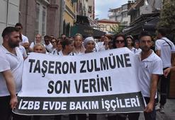 İzmir'de belediye önünde işçilerden 'kadro' eylemi