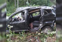 Ordu'da hafif ticari araç şarampole yuvarlandı: Hamile kadın ile 2 kişi öldü