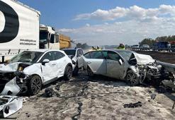 Anız ateşinden duman kaplayan TEM'de zincirleme kaza: 2 ölü, 36 yaralı
