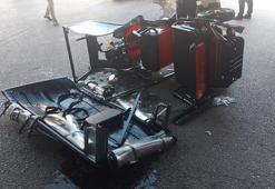 Otomobille çarpışan triportördeki çift, ağır yaralandı