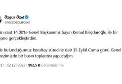 CHP'li Özel: Kurultay sürecine dair cuma günü basın toplantısı yapacağım