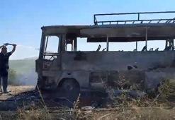 Tarım işçileri, şoförüyle tartıştıkları midibüsü yaktı