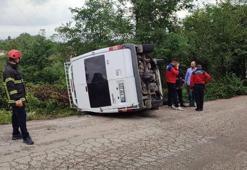 Ordu'da fındık işçilerini taşıyan minibüs devrildi: 7 yaralı
