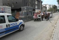 Hırsızlık şüphelileri at arabasını bırakıp kaçtı