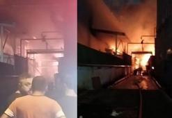 Tuzla'da madeni yağ fabrikasında yangın çıktı