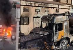 Esenyurt'ta süt tankerinde yangın