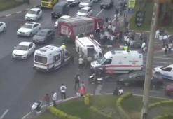 Vatan Caddesi'nde ambulans devrildi: 3 yaralı