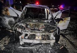 Nevşehir'de, seyir halindeki otomobil alev aldı