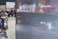Bakırköy'de otomobilin motosikletliye çarptığı anlar kamerada