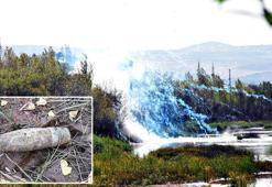 Balık tutarken patlamamış top mermisi buldu, fünyeyle patlatıldı