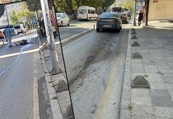 Üsküdar'da motor yağı dökülen yolda yürürken kaydı, hastanelik oldu
