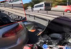 Bahçelievler'de motosikletlilerin kazası kask kamerasında