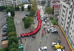 Tuzla'da 350 metrelik Türk bayrağı ile Cumhuriyet Bayramı kutlaması