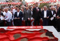 Vatan topraklarıyla Türkiye'nin ‘100’üncü Yıl Anıtı’ oluşturuldu