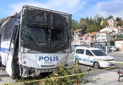 Sarıyer'de polisleri taşıyan otobüs denize düşmekten son anda kurtuldu