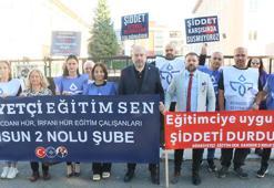 Samsun'da öğretmene şiddet iddiası; sendika üyelerinden protesto