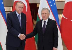 Cumhurbaşkanı Erdoğan, Özbekistan Cumhurbaşkanı Mirziyoyev ile görüştü
