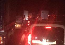 Bursa Orhangazi Tünelindeki çalışma, İstanbul istikametinde uzun araç kuyruğu oluşturdu