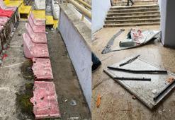 Sakaryasporlu taraftarlar, Bolu Atatürk Stadyumu'na zarar verdi