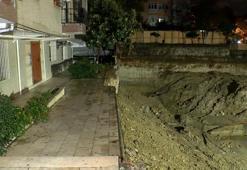 Bahçelievler'de temel kazısı sırasında başka binanın istinat duvarı çöktü