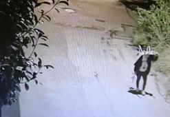 El arabası ile geldiği villadan çelik kasa çaldı; o anlar kamerada