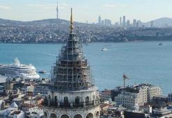 Galata Kulesi'ndeki restorasyon; 270 kiloluk alem 4 parça olarak indirilecek