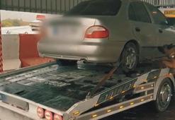 Çekici üzerindeki otomobilden 75 kilo uyuşturucu çıktı