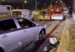 Erzurum’da buz pistine dönen yolda zincirleme kaza