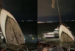 İstanbul'da fırtına; Kartal'da sahile dalgalar vurdu, 1 tekne battı
