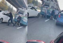 Ankara'da otobüs şoförü ile kadın sürücünün sollama tartışması kamerada