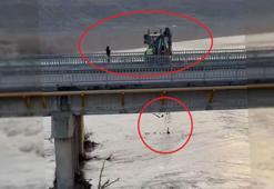 Bakımı yapılan viyadükteki molozları nehre döktüler; o anlar kamerada