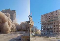 Şanlıurfa'da ağır hasarlı 10 katlı iş merkezi yıkıldı