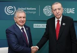 Erdoğan, Özbekistan Cumhurbaşkanı Mirziyoyev bir görüştü