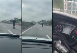 D-100'de skuterler otomobilleri solladı; hız kadranı 120 km'yi gösterdi