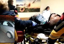 Yolun karşısına geçmek isterken otomobilin çarpmasıyla ağır yaralandı