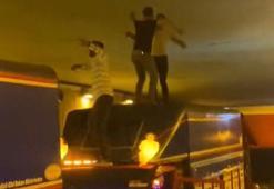 Esenler'de tüneli kapatıp kamyonet üstünde dans ettiler