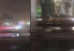 Büyükçekmece D-100 Karayolu'nda ters yönde giden otomobil kamerada