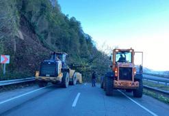Karadeniz Sahil Yolu'nda heyelan