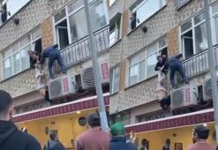 Pendik'te kelepçeli şüpheli saklandığı evin penceresinde yakalandı