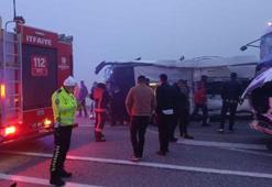 Devrilen yolcu otobüsüne kamyon çarptı: 4 ölü, 31 yaralı