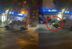 Ümraniye'de aracı tartıştığı kişilerin üzerine sürdü; o anlar kamerada