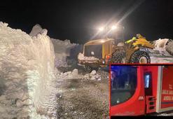 Yolu kar ve çığdan kapanan mahalledeki hasta çocuk, paletli ambulansla alındı