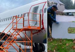 ABD'de gövdesinden parça kopan uçağın teftiş görüntüleri